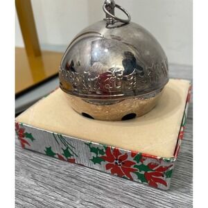 Vintage 1983 Wallace Silversmiths Sleigh Bell Silver Plate Christmas Ornament